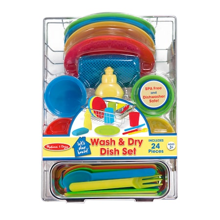 Melissa & Doug Lets Play House Wash + Dry Dish Set 4282